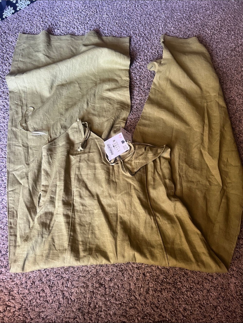 Olive Wide-Leg Jumpsuit with Adjustable Straps